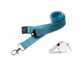  Duck Egg Blue Hi Quality 20mm Lanyard with Metal Whistle